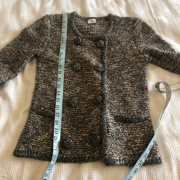 Cabi Ritz Tweed Double Breasted Snap Front Cardigan Sweater - Picture 9 of 9